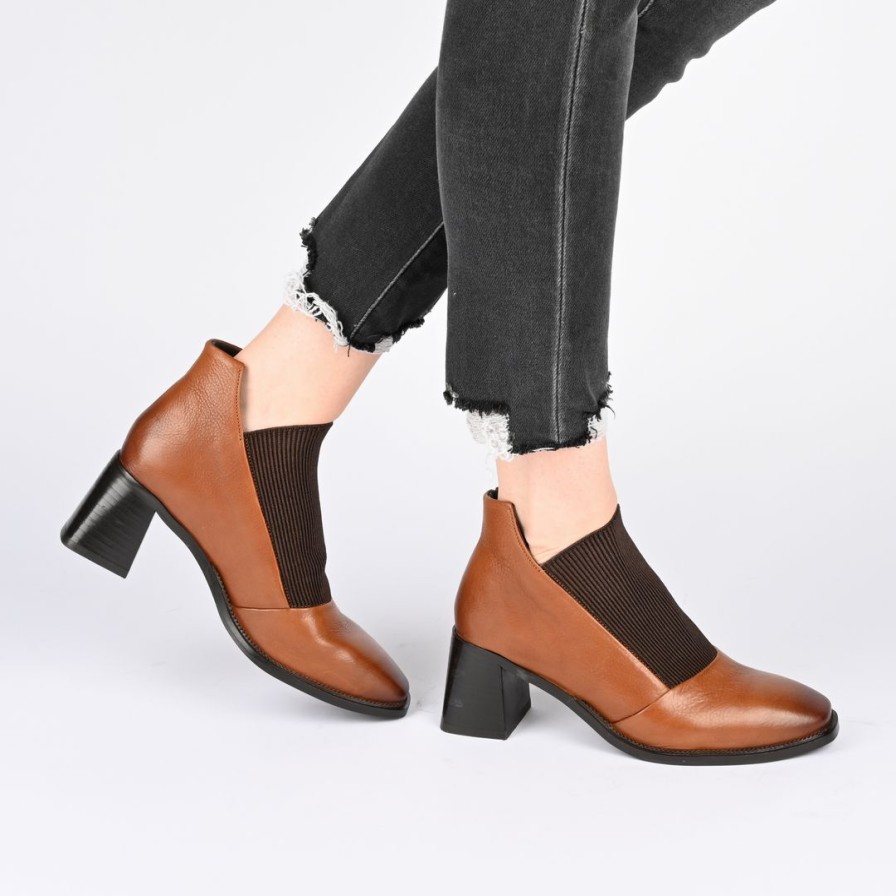 * Journee Signature Booties Stylla Genuine Leather