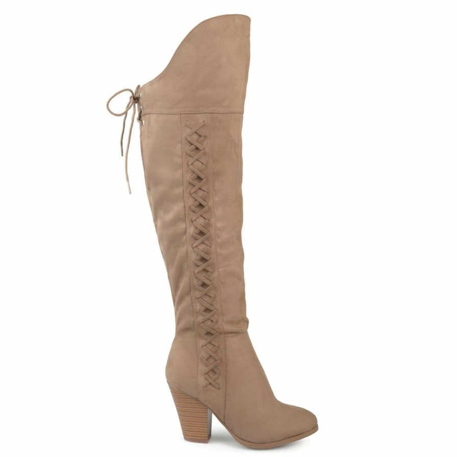 * Journee Collection Boots Spritz Suede Wide Calf Wide-Calf